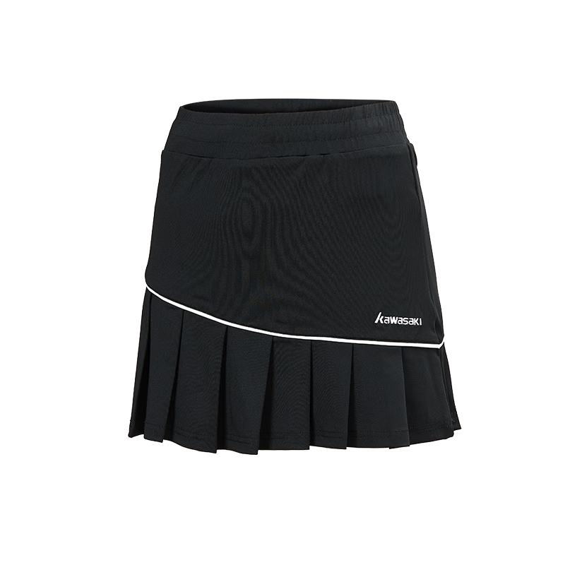 KAWASAKI Badminton Sports Short Skirt for Women, Anti-Exposure Skirt A2754, Black, M