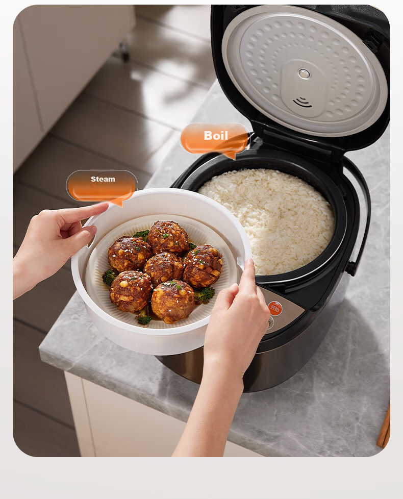 SUPOR Rice Cooker for 4-5 People, Large Capacity 4L Blue Diamond Ball Pot, Wood-Fired Rice, Home Electric Pot, for Cooking Rice, Soup, Porridge, Non-Stick Intelligent Multi-Function Micro-Pressure Rice Cooker SF40FC733 20