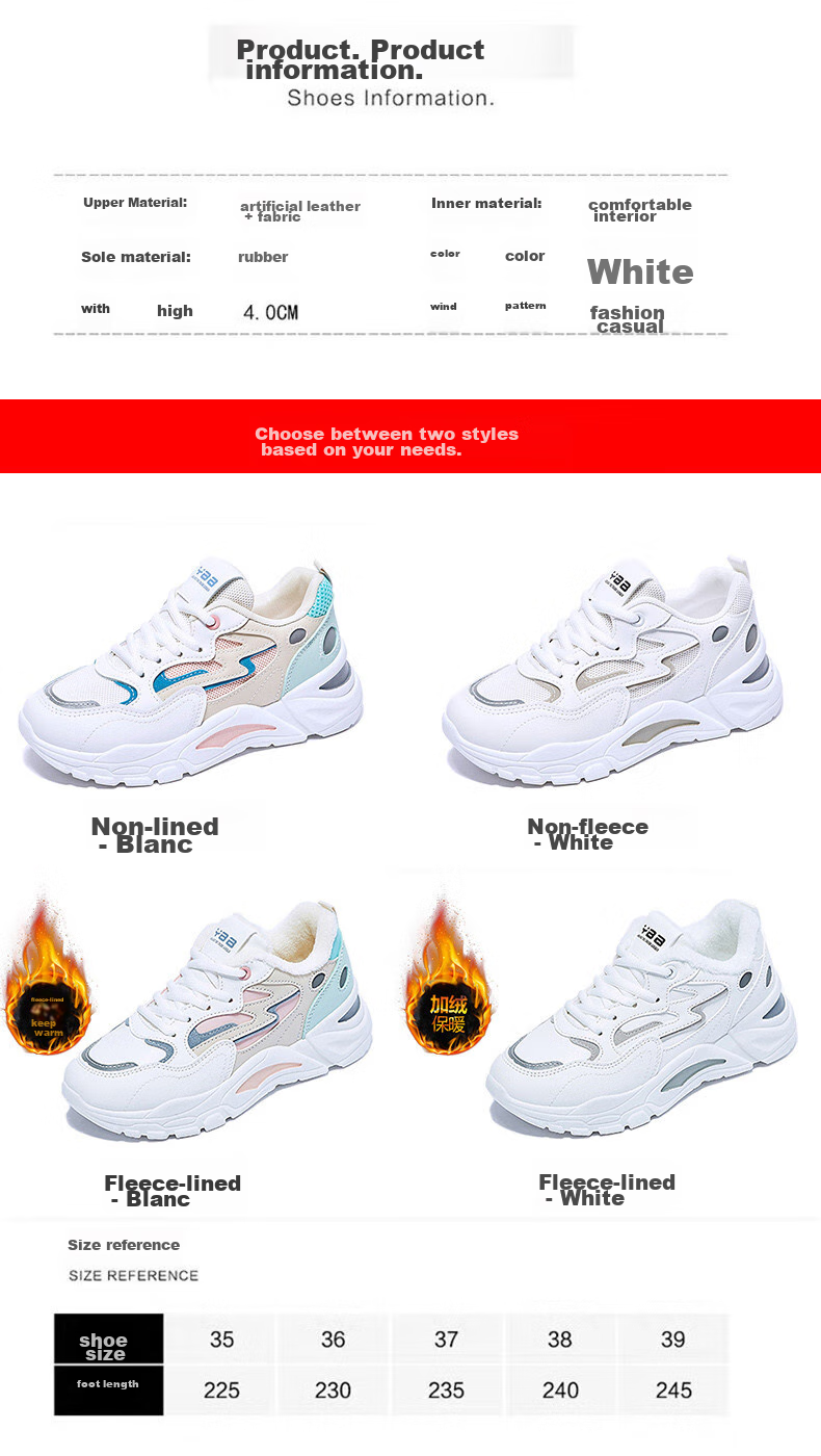 CARTELO Women's Dad Sneakers, Spring Casual White Shoes, Comfortable Sports Shoes, Running Shoes for Women, 0936 White, Size 35 6