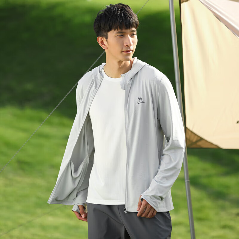 CAMEL Sun Protection Clothing for Men And Women, New Summer Outdoor Sports Wear, Original Yarn Cool-Feeling Sun Protection Loose Hooded Top Thin Jacket
