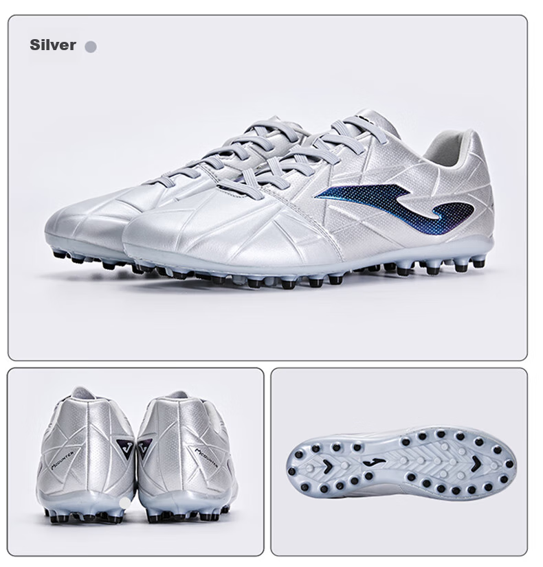JOMA Kangaroo Leather Soccer Shoes for Men, MG Short Studs, Non-Slip, Wear-Resistant, Professional Football Training Shoes, White, Size 43 25