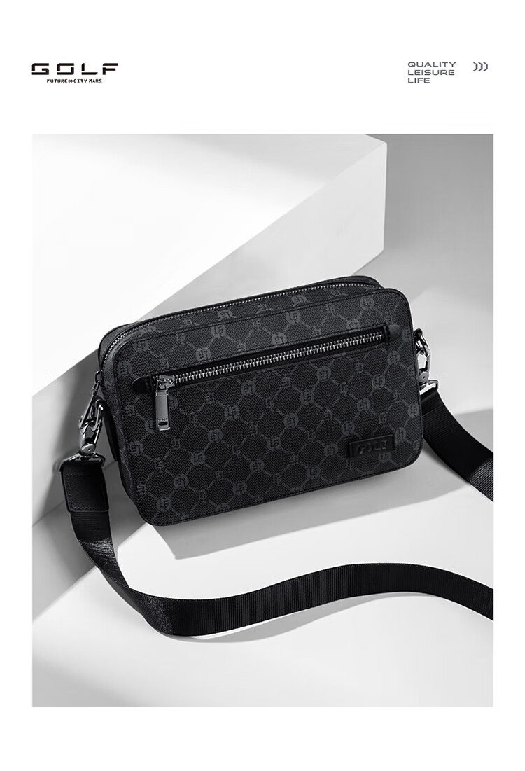 GOLF Shoulder Bag for Men, Printed Crossbody Bag with Multiple Compartments for IPad And Phone, Water-Resistant Business Commuter Bag 17