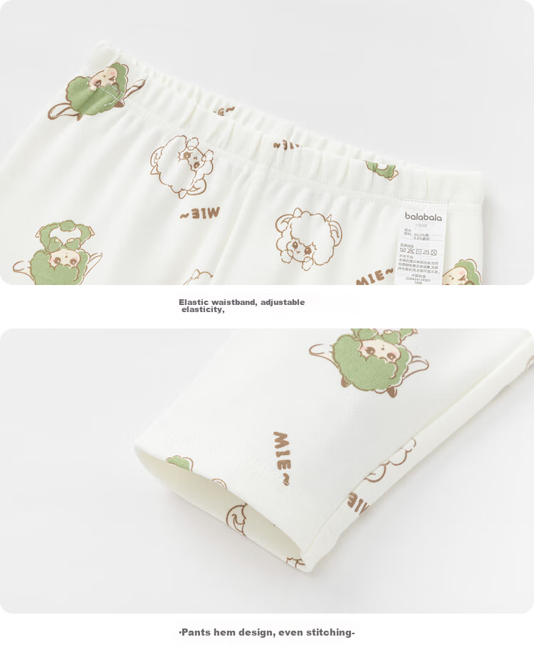 BALABALA Children's Thermal Underwear Set, Autumn And Winter Thickened, Boys' Autumn Shirt And Pants, Girls' Base Layer Pajamas, 208424169201 16