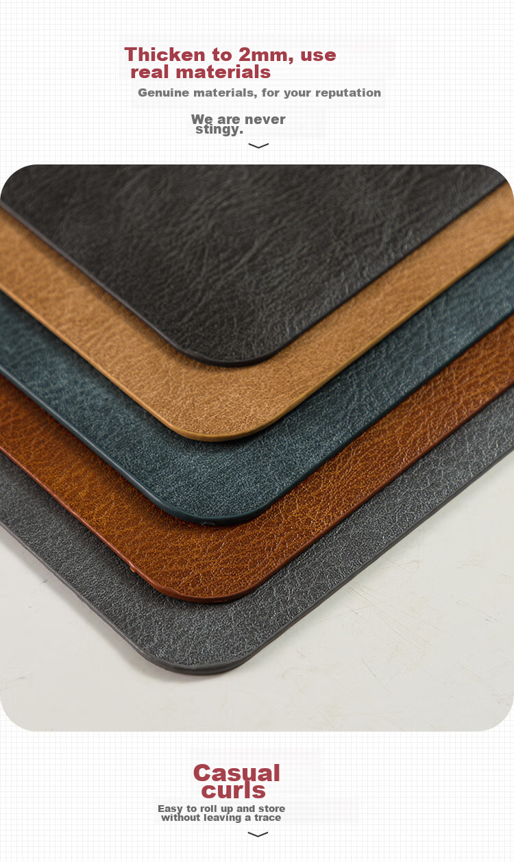 Banwushenghuo Luxury Leather Placemat, High-End Rectangular Table Mat for Western Cuisine, Steak Placemat, Waterproof, Oil-Proof, Heat-Resistant Mat 10