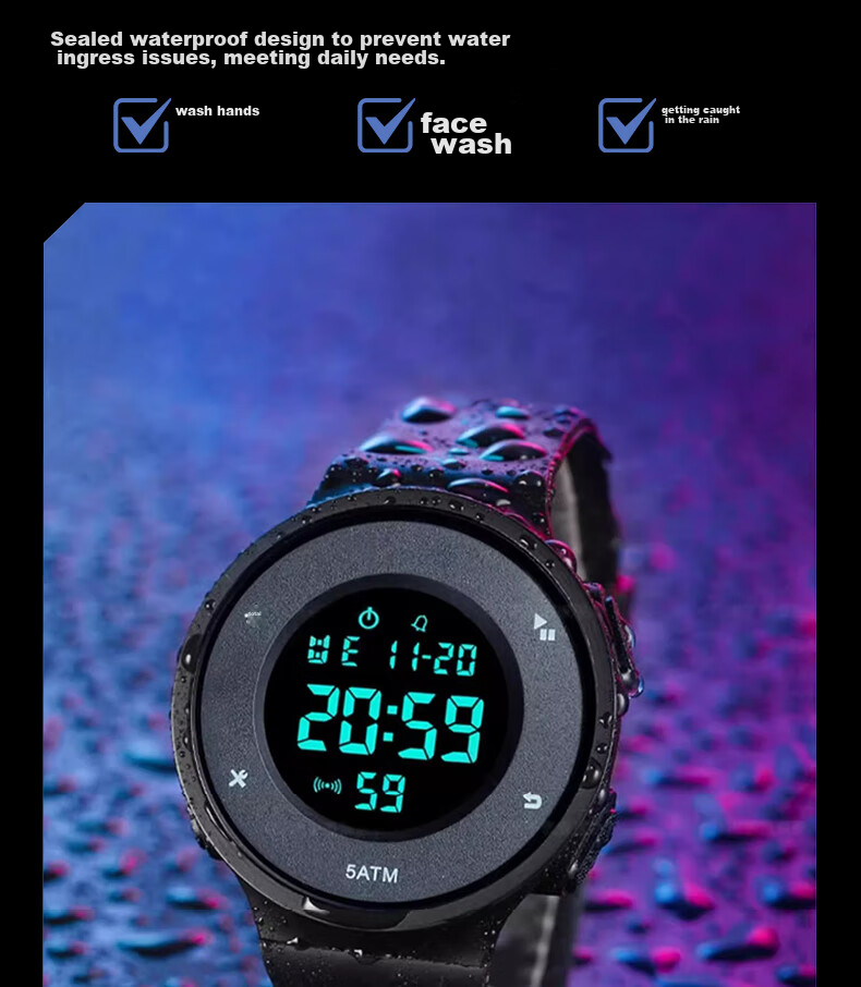Yajia Digital Watch, Multi-Functional Calendar with Digital Display, Stylish And Simple Design for Students, Fashionable Electronic Watch 9