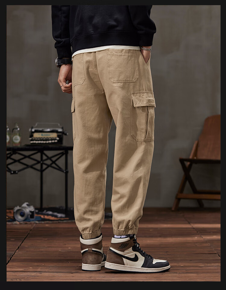 Dingfengbaoluo Casual Pants for Men, Summer Heavyweight Trendy Brand, Loose-Fitting Joggers, Fashionable Versatile Athletic Sweatpants, K602 Black 2XL 16