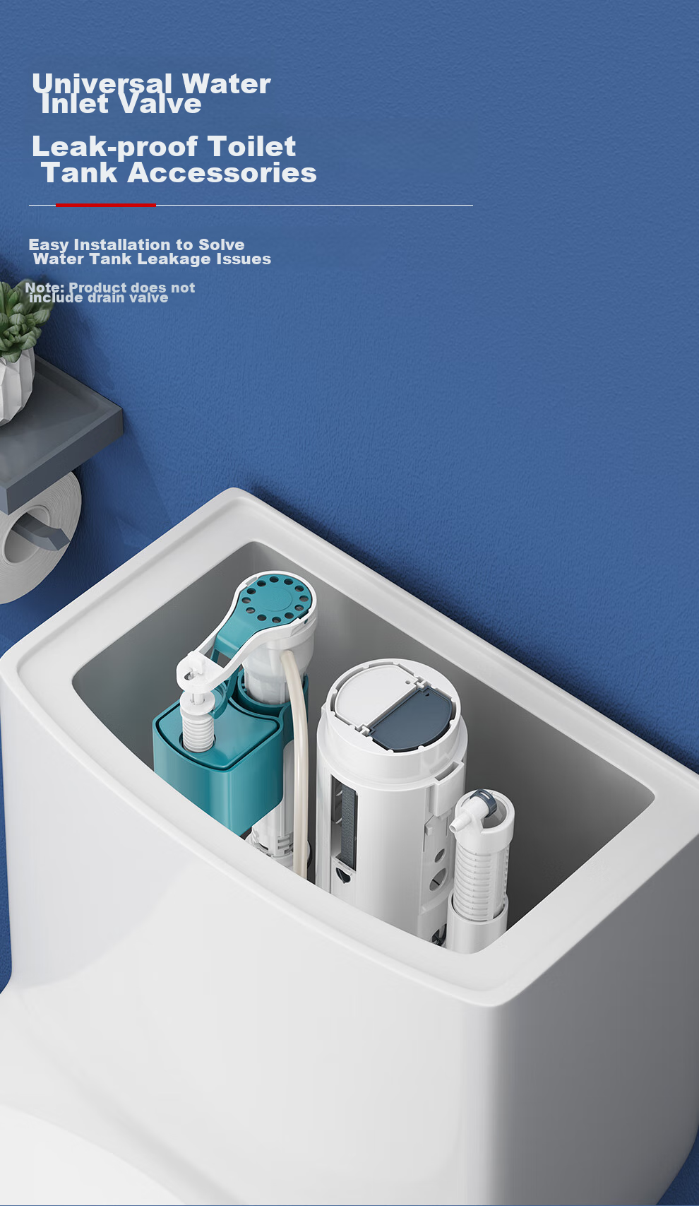 CVBAB Toilet Inlet Valve, Toilet Accessories, Universal Water Inlet Valve for Toilet Tank, Water Supply Valve for Flush Toilet CV-J01 5