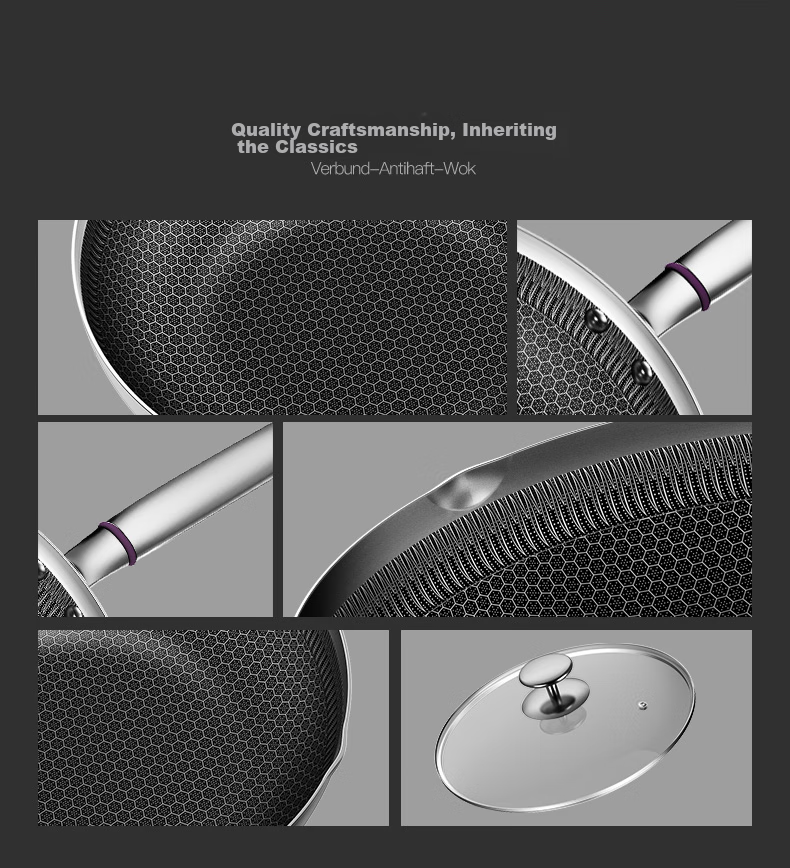 KBH 316L Stainless Steel Frying Pan, Non-Stick Pan, 30cm, Suitable for Home Use with Gas Stove Or Induction Cooker 14