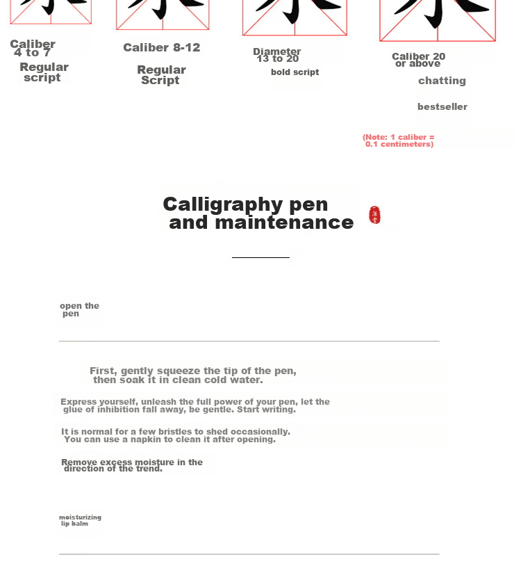 Yihaitangwenhua Calligraphy Brush Set - Wolf And Mixed Hair for Large, Medium And Small Regular Script, Sheep Hair for Students' Calligraphy And Chinese Painting Beginners - Wolf Hair 3-Piece Set for Elementary School Students And Adults in Regular Script And Running Script 14