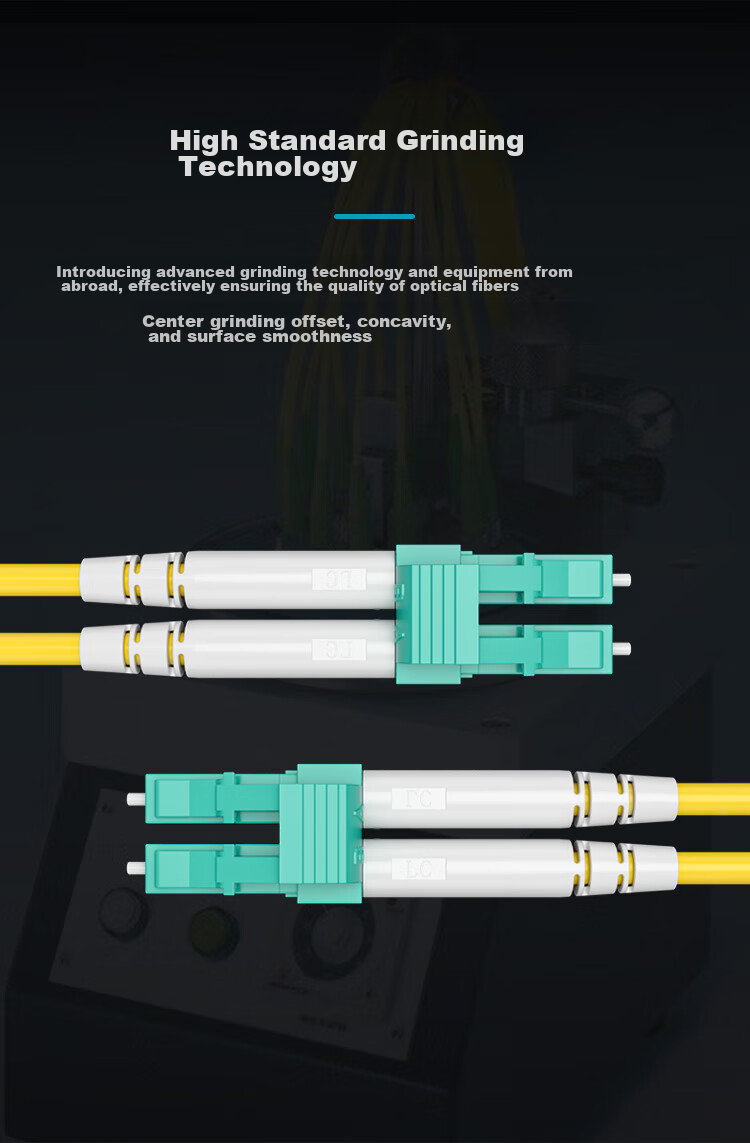 HAILE Fiber Optic Patch Cable, 10 Gigabit Multi-Mode LC-LC OM4 Pigtail, Low Smoke Zero Halogen LSZH Low Loss A-Grade Fiber Core, Data Center Optical Cable, 2 Meters, HJ-2LC 6