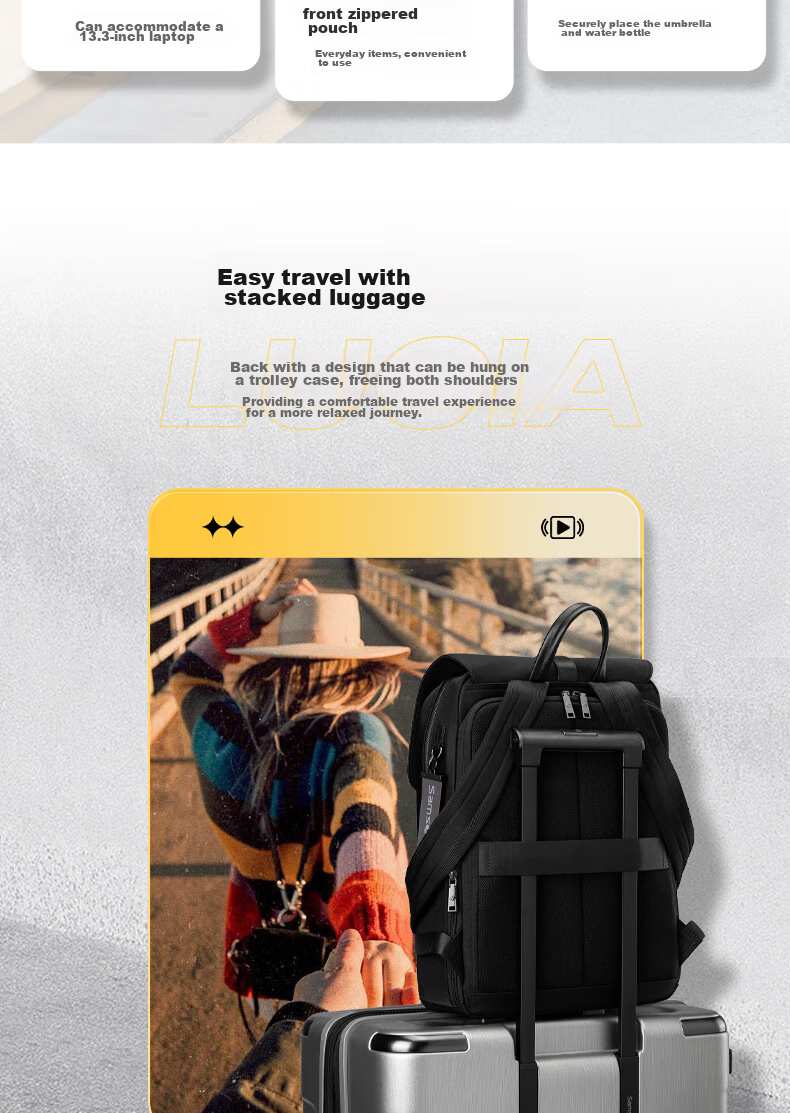 Xinxiuli Casual Fashion Backpack Laptop Bag, 13.3-Inch, for Men And Women, Flip-Top Design, Lightweight TM7*015 6