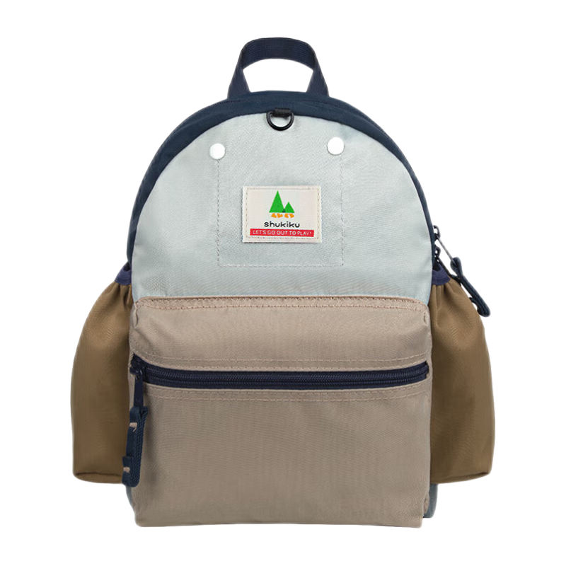 SHUKIKU Children's Backpack, Kindergarten Schoolbag, Anti-Loss, Lightweight, Water-Resistant, Outdoor Travel Backpack, Light Khaki, S+ Size