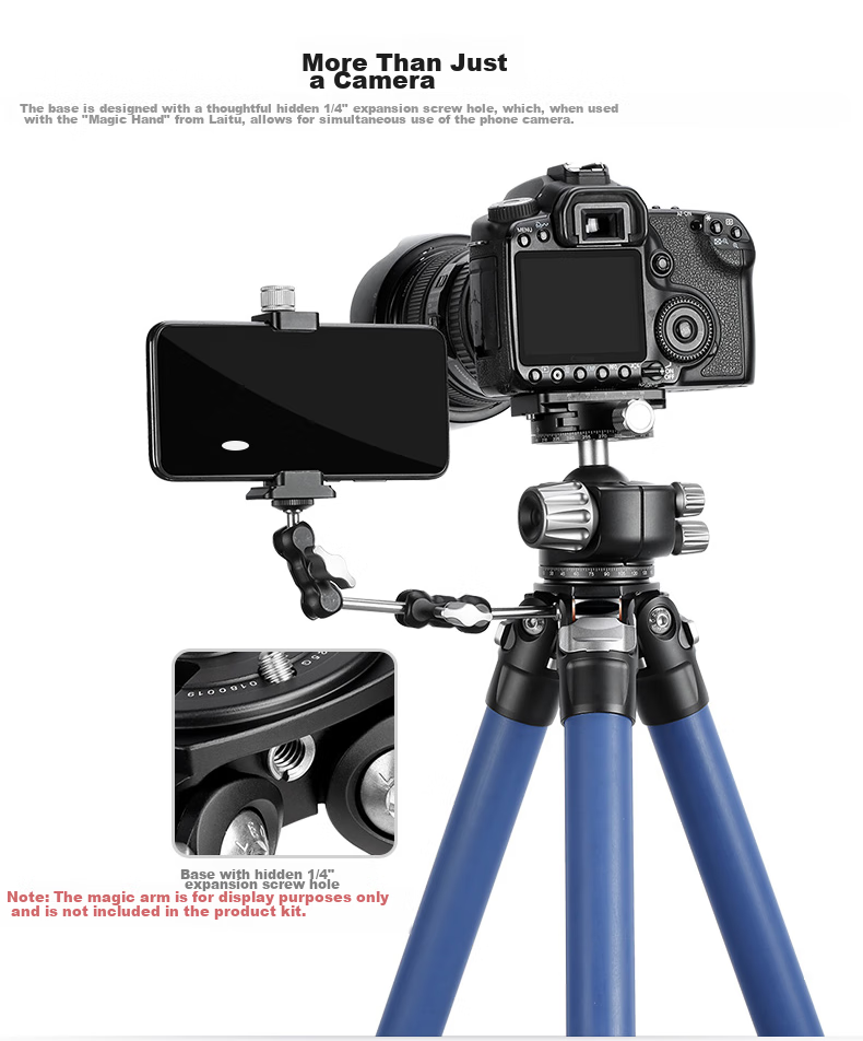 Leofoto Carbon Fiber Tripod for Smartphones And DSLR Cameras, Waterproof And Sandproof Photography Tripod with Ball Head Kit LP-284C+LH 27