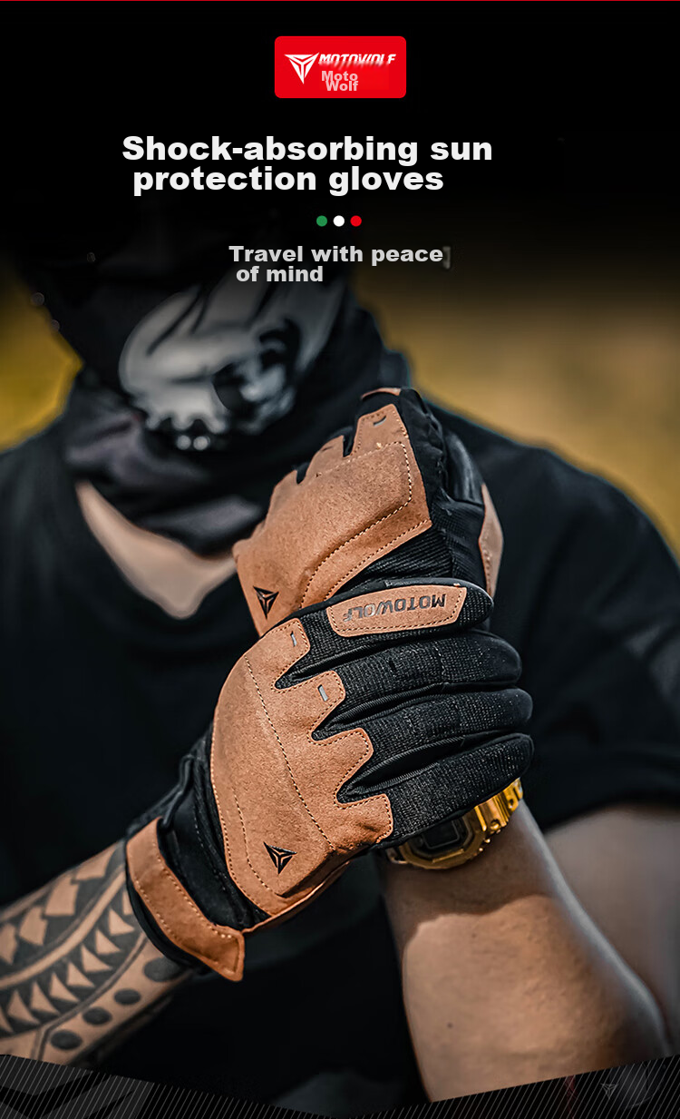 MOTOWOLF Motorcycle Summer Riding Gloves Unisex Windproof Anti-Fall Off-Road Breathable Biker Gloves 2