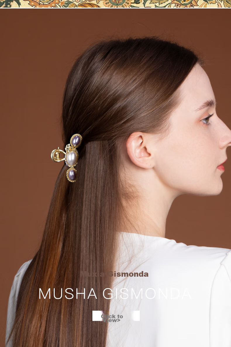Cercoo Jisimengda Series Medium-Sized Bun Back of Head Elegant Maillard Hair Claw Clip, Hair Claw Clip, Gift for Girlfriend 1