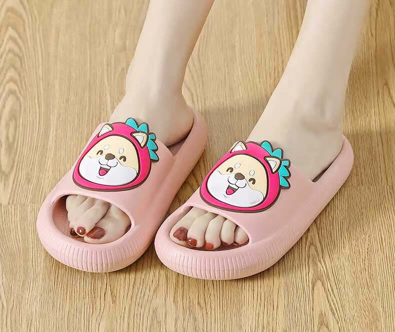 Huameijianbu Cartoon Dog Parent-Child Style Bathroom Indoor And Outdoor Wear Soft Elastic Slippers Men's Model HM901817 Dark Gray Size 44-45 22