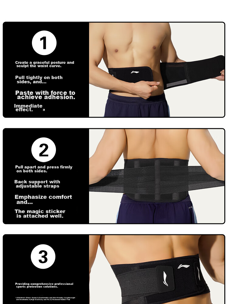 Li-Ning Waist Support And Tummy Control Belt for Sports, Fitness Training, Compression And Breathable Lumbar Support Brace Size L (Composite Fabric) 16