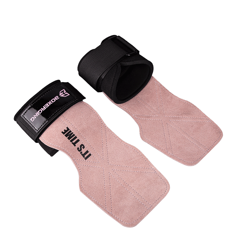GINGPAI SPORT Pull-Up Assist Band Fitness Gloves with Wrist Support for Men And Women, Professional Non-Slip Hand And Wrist Straps for Pull-Ups And Chin-Ups, Pink, Size S
