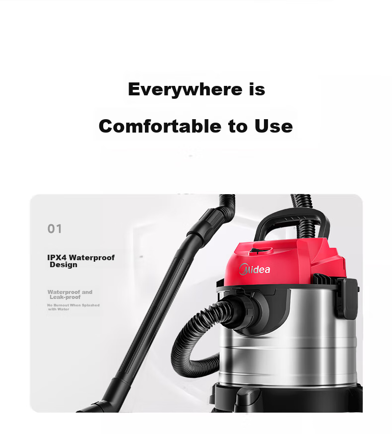 Midea 35L Drum Vacuum Cleaner Household Powerful Industrial Wet Dry Blower Large Capacity T6 20