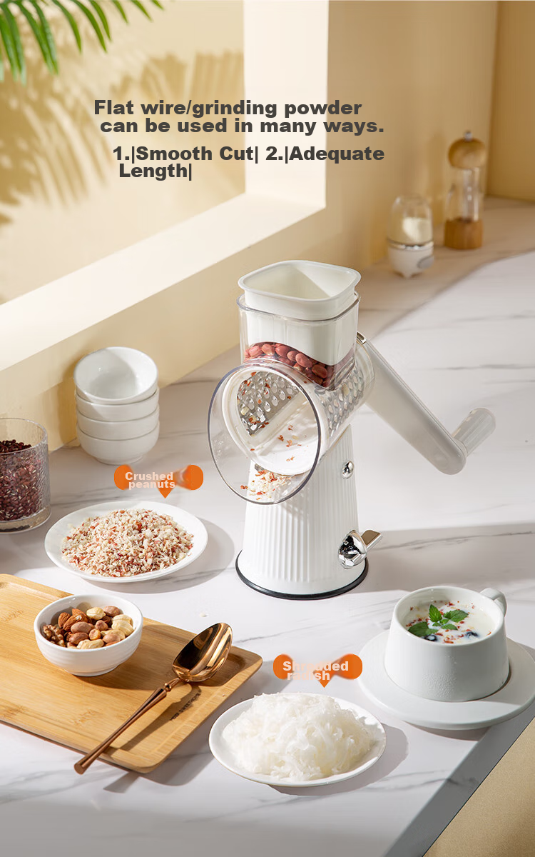 JD Original Grater, Potato Slicer, Large Diameter Multifunctional Hand-Cranked Vegetable Cutter with 3 Blades 15