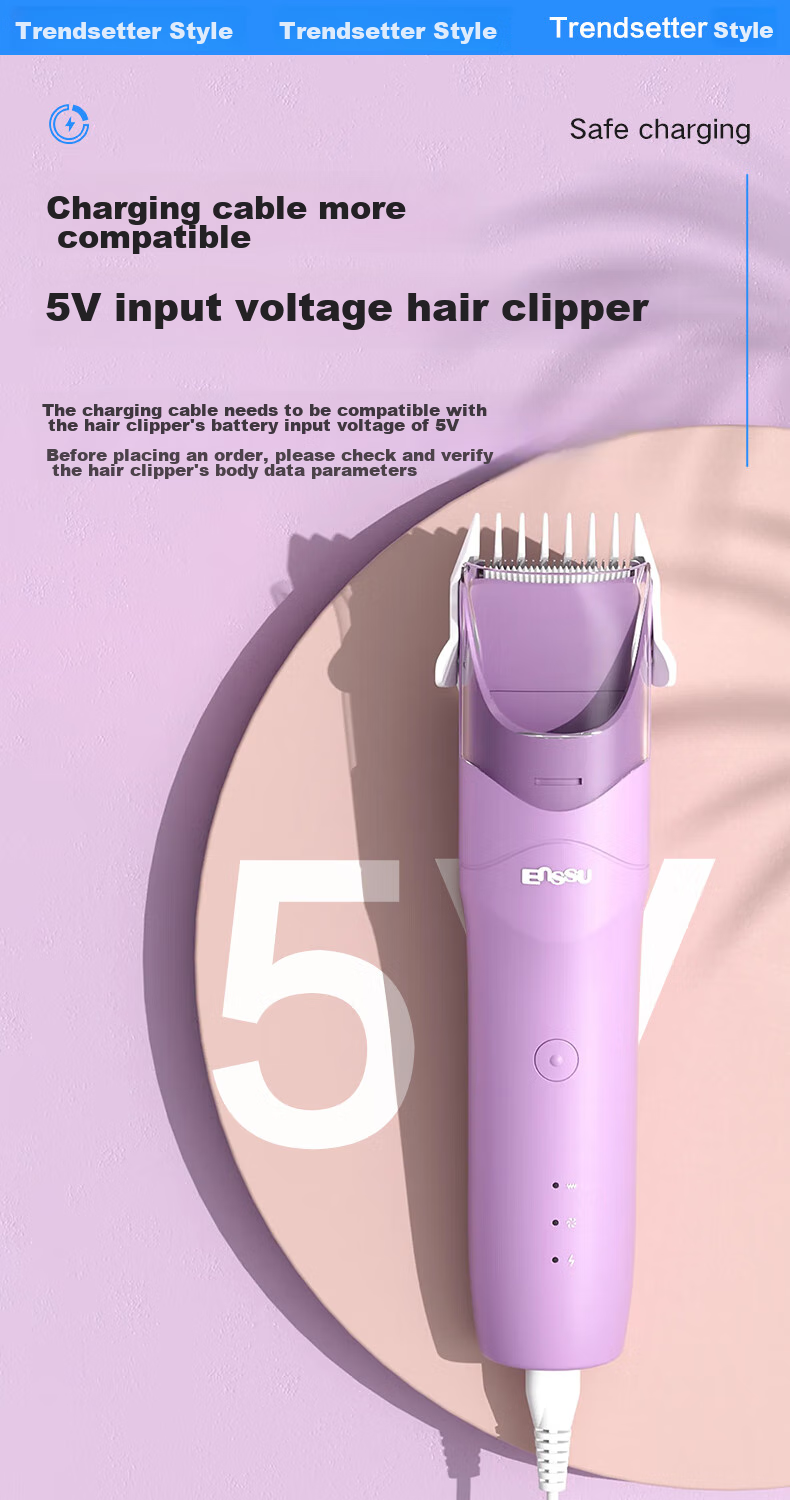 Chaofan Compatible with Enssu Children's Hair Clipper Charging Cable, Charger for ES969, ES825, ES828A, ES999 Electric Trimmer, USB Power Cord 5