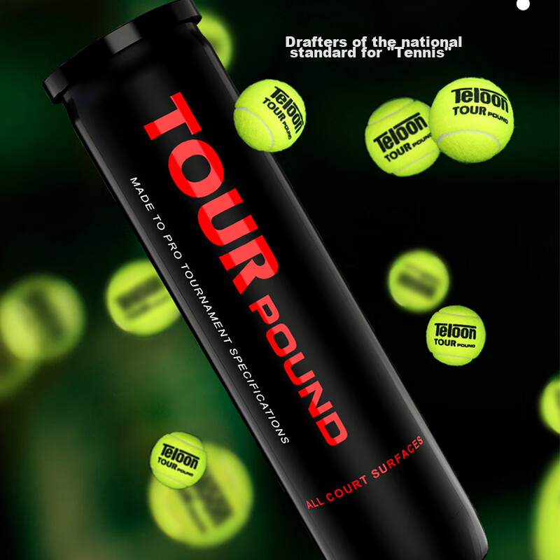 Teloon Tennis Match Training Balls, High Bounce, Wear-Resistant P4 TOUR Pound