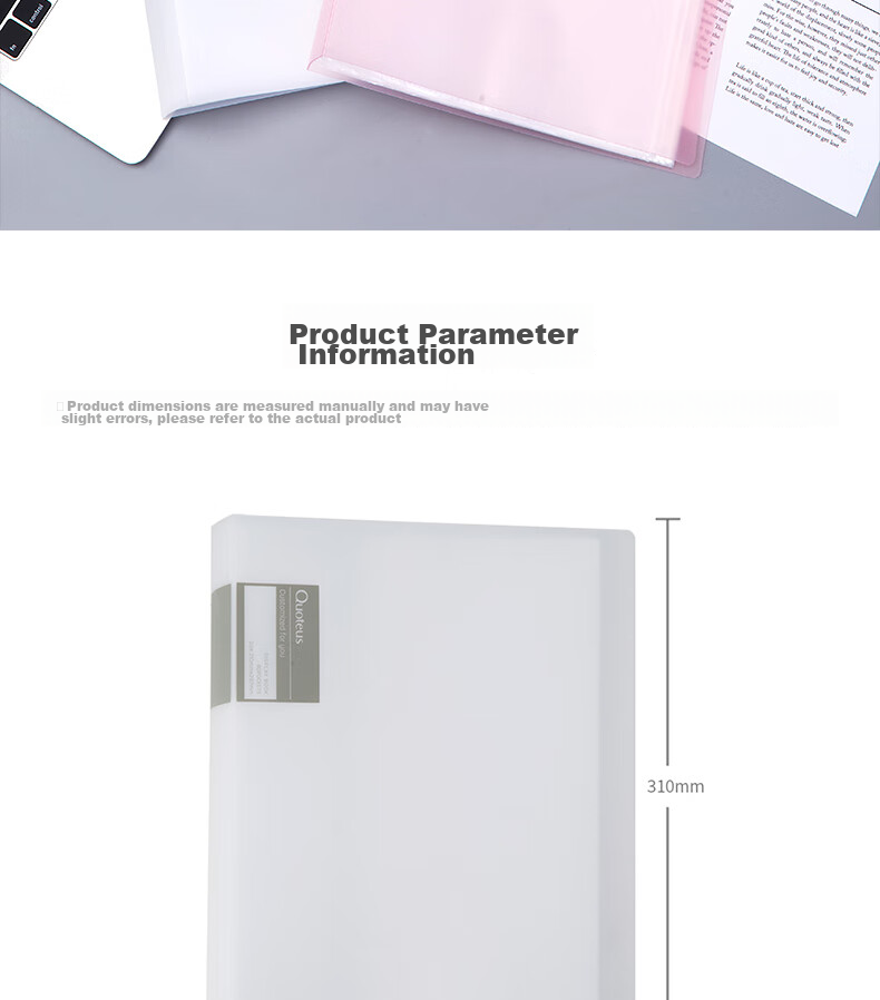 Deli A4/80-Page Document Folder with Pockets, Certificate Collection Binder, Pregnancy Check-Up Organizer, Prenatal Report Holder, Sheet Music Folder for Elementary, Middle And High School Students 72458 White 2
