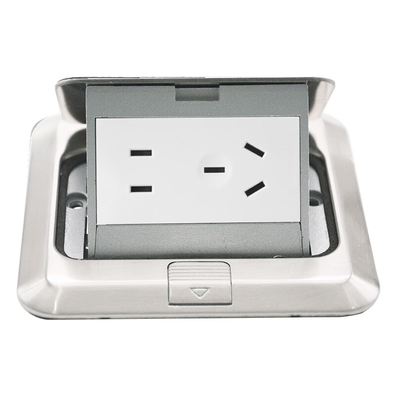 ABB Floor Socket, Stainless Steel 10A Five-Hole Ground Socket with Damping Type, without Base Box, AU525D-BS