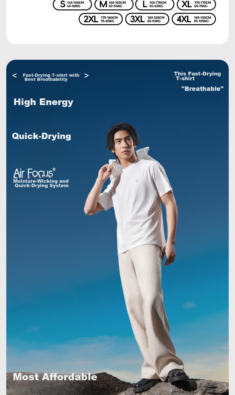 HLA 【Zui Huxi-Air8S】Short Sleeve Sweatshirt Unisex Moisture-Wicking Quick-Dry Couple Basic Base Layer 2-Pack 2