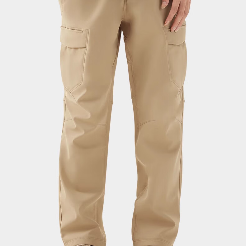 CAMEL Men's Loose Straight Wide-Leg Pants with Fleece Lining, Windproof, Water-Resistant, Large Pockets, Cargo Pants, Hiking Trousers for Men 1683 10