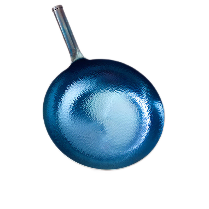 Jincun, Zhangqiu Wok Iron Pan Stir-Fry Pan Authentic Round Bottom Household Non-Coated Pure Iron Pan for Gas Stove, Preheated, 30cm