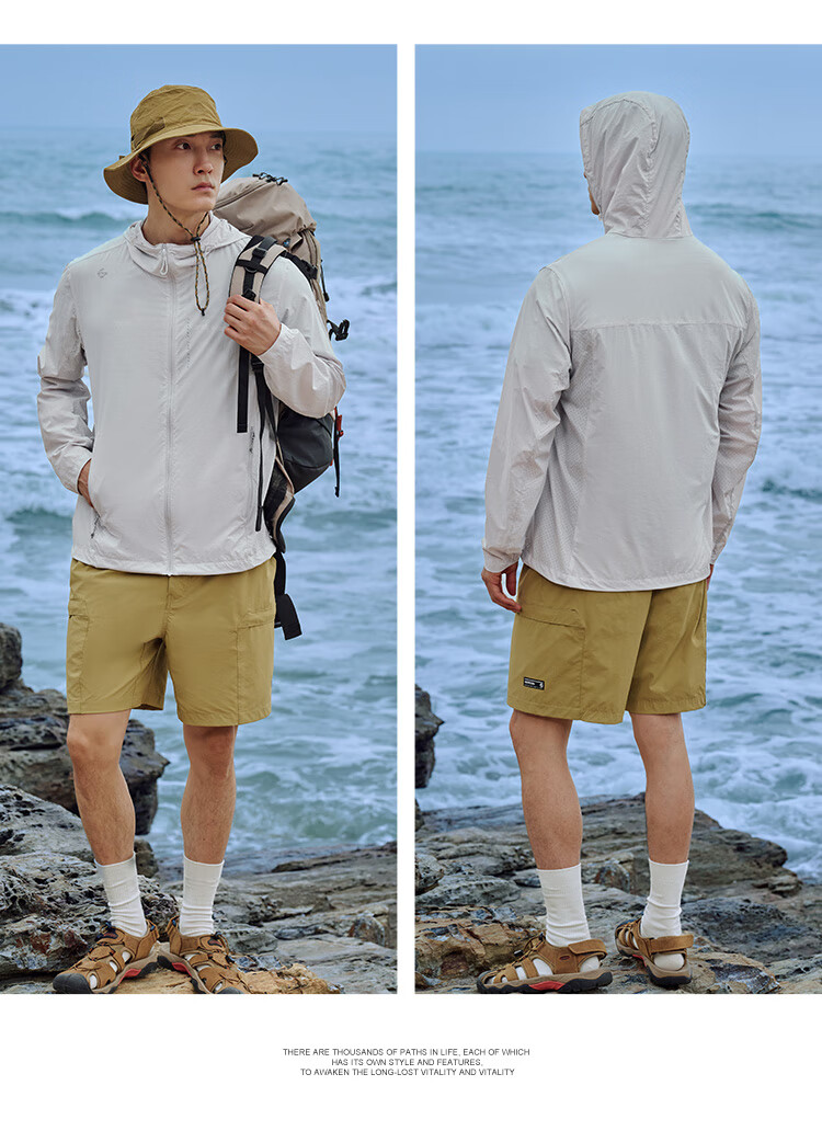 TOREAD Sun Protection Jacket for Men, Spring And Summer Breathable UV-Resistant UPF50+, Skin-Friendly Clothing, Outdoor Water-Repellent Sun Protection Thin Coat 23