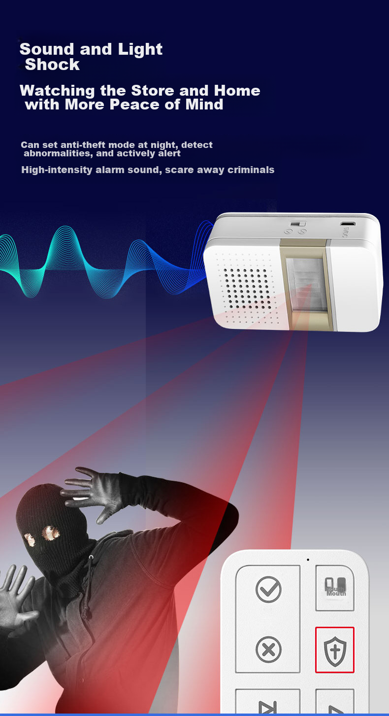 Advent 005RLU-GLD, Infrared Sensor Doorbell, Rechargeable, Shop Entrance Reminder, Welcome Sign, Reception Device 8