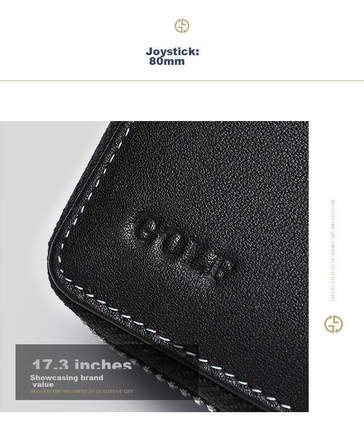 GOLF Top-Grain Leather Men's Card Holder, Multifunctional Driver's License/ID Card Holder, Large Capacity Document Case, Gift for Men, Business Card Holder, Coin Purse, 5V328451J Black 16