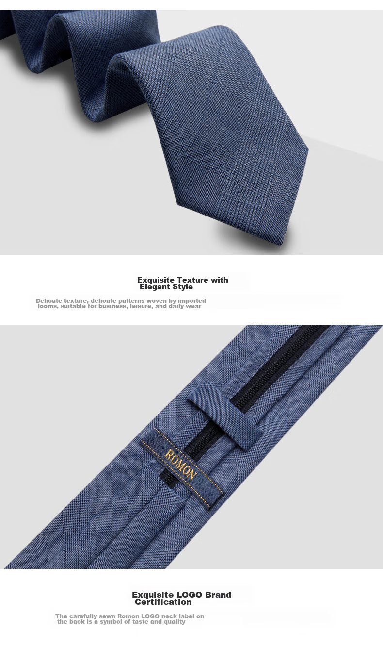 Luomeng Men's Necktie, JK Formal Business Wedding Versatile Work Tie, 7cm No-Tie Zipper Trendy Gift Box Set 18