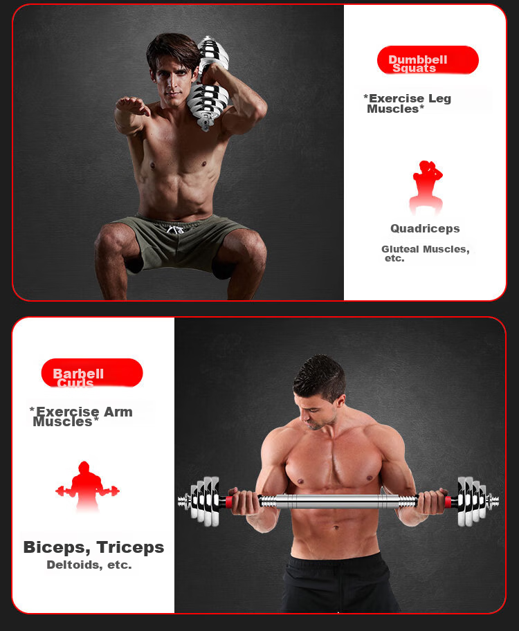 Chengyue Electroplated Dumbbell And Barbell Set, 30kg, Adjustable And Detachable Fitness Equipment for Men And Women, CY-160 Model 24