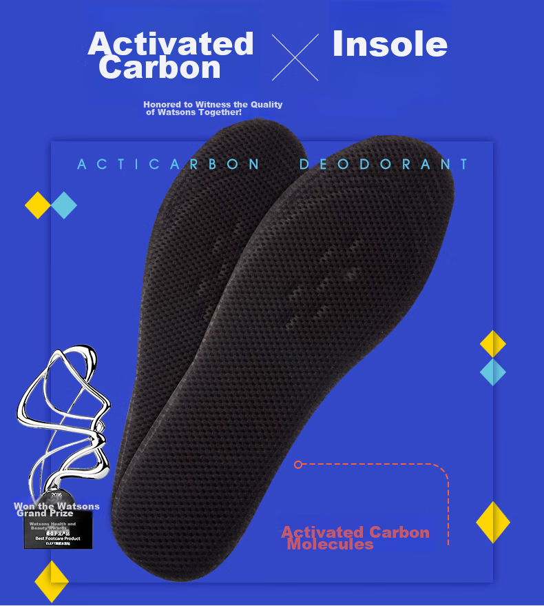 Eleft Activated Carbon Mesh Insoles for Men, Odor-Resistant Breathable Sweat-Absorbing Sports Insoles, Ultra-Thin Shock-Absorbing Black Mesh 1