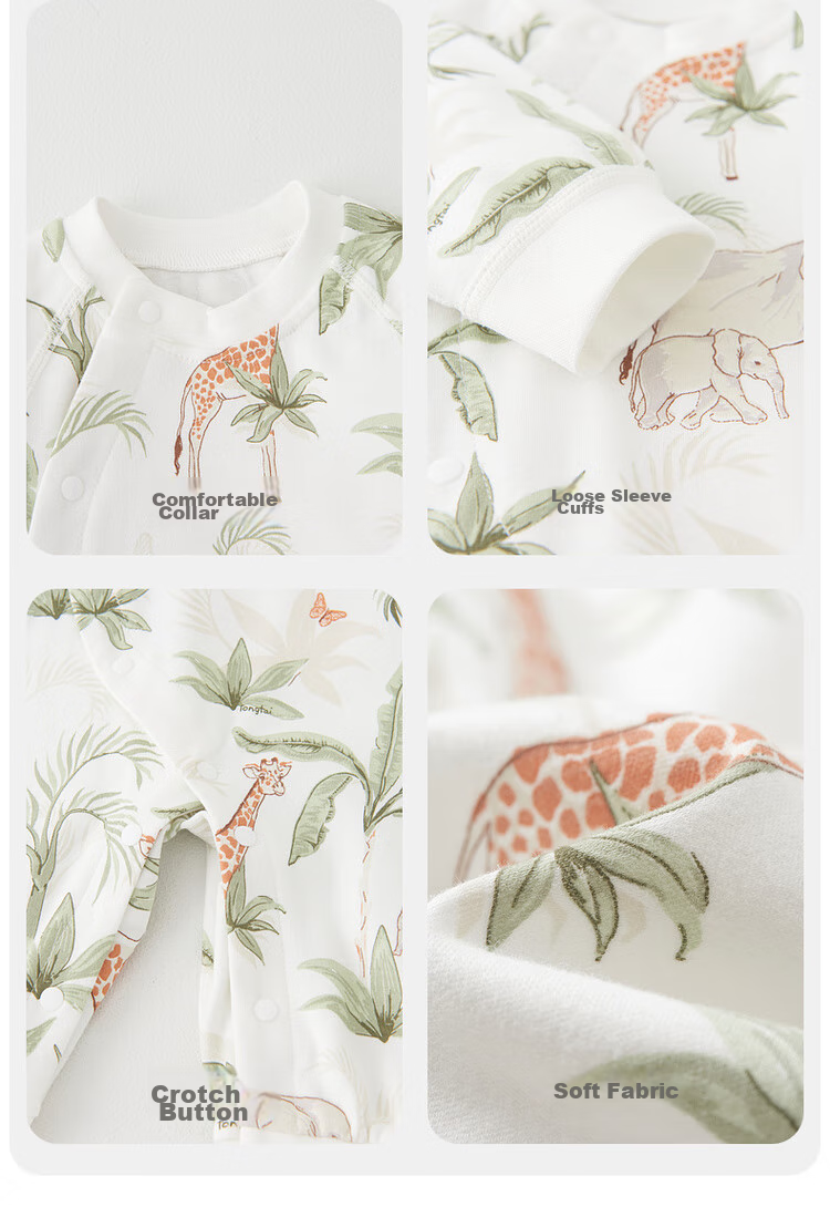 TONGTAI Newborn Onesie, Baby Clothes, Infant Romper, All-Season Children's Loungewear, Crawling Suit, Green, 59cm 23
