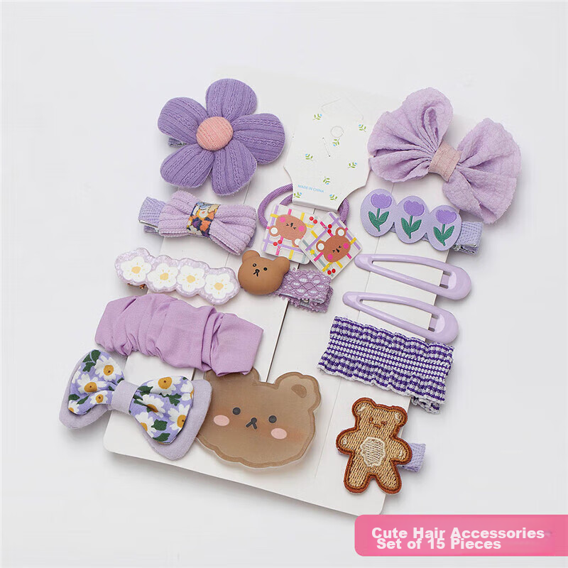 CHIMERA 15-Piece Children's Butterfly Hair Clips, Princess Baby Side Clips, Floral Hair Accessories, Girls' Mid-Autumn Festival Gift