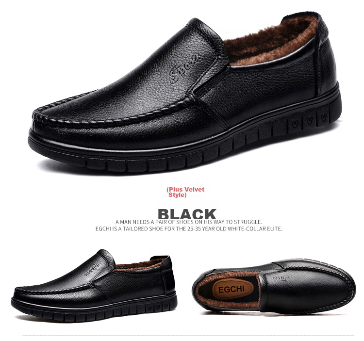 EGCHI Business Casual Shoes for Men, Leather Slip-On Shoes, Top-Grain Cowhide, Middle-Aged Footwear, 36274 All-Season Style, Size 40 52