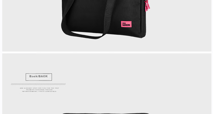 LEXON Shoulder Bag for Women, Laptop Bag with 13.3-Inch Inner Compartment, Fashionable Crossbody Bag, Lightweight Business Briefcase, Black 24