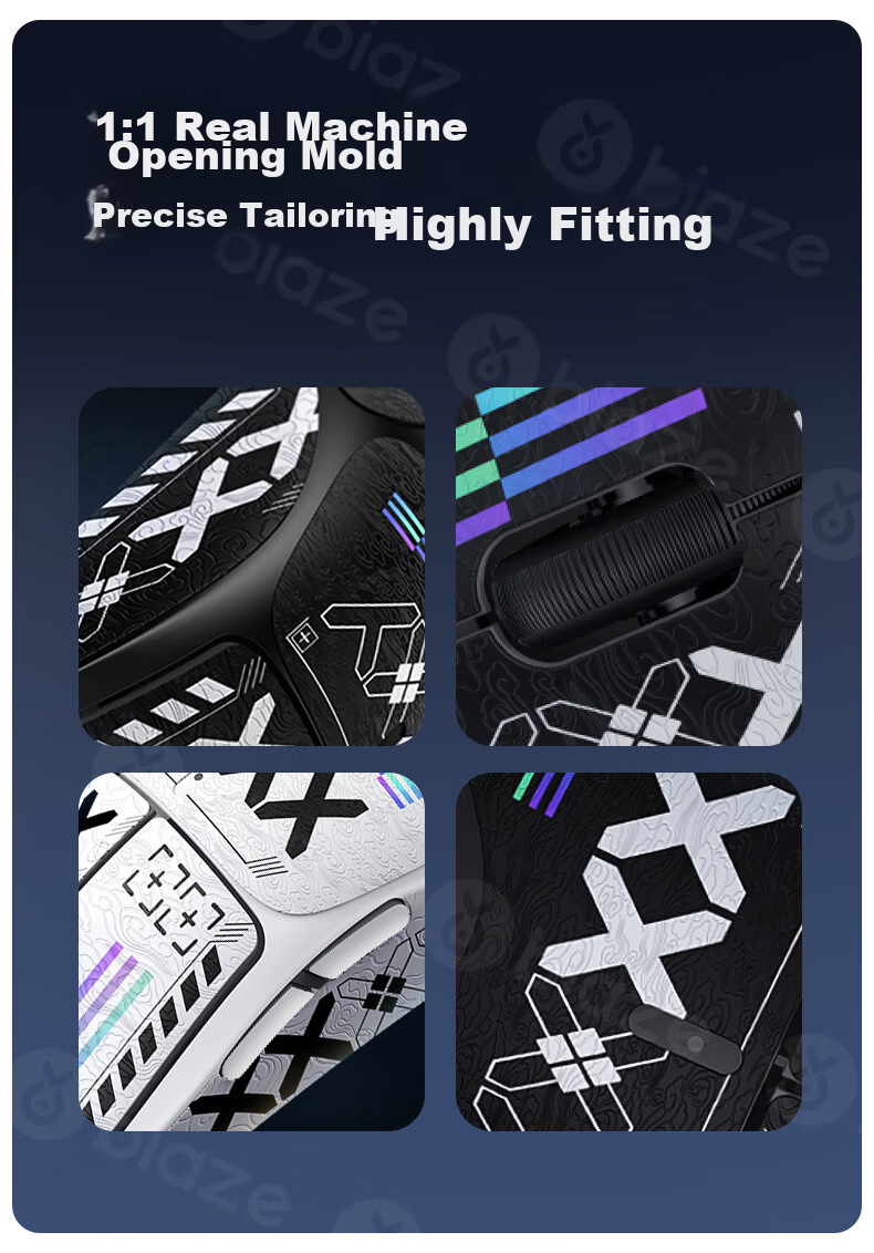 BIAZE GPW Anti-Slip Sticker, First Generation Dedicated Sweat-Proof Side Adhesive for Hands, GPW1 Sticker, Dog Shit King Gaming Wireless Mouse Pad, Frosted Non-Slip Sweat-Proof Rainbow Full Coverage 7