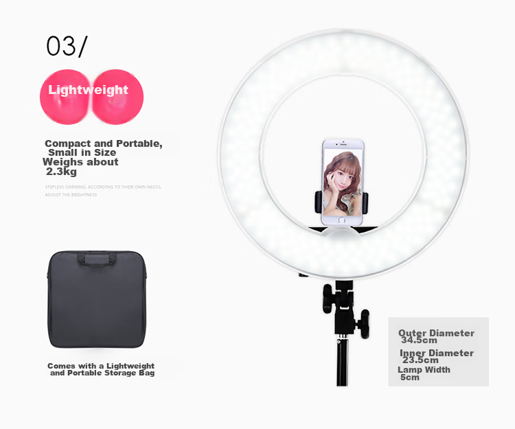 Hakutatz 55cm Live Streaming Fill Light, Beauty Enhancing, Skin Softening, Face Slimming LED Ring Light, TikTok Influencer Photography Lighting Equipment, Floor-Standing, Professional Photography Use 8
