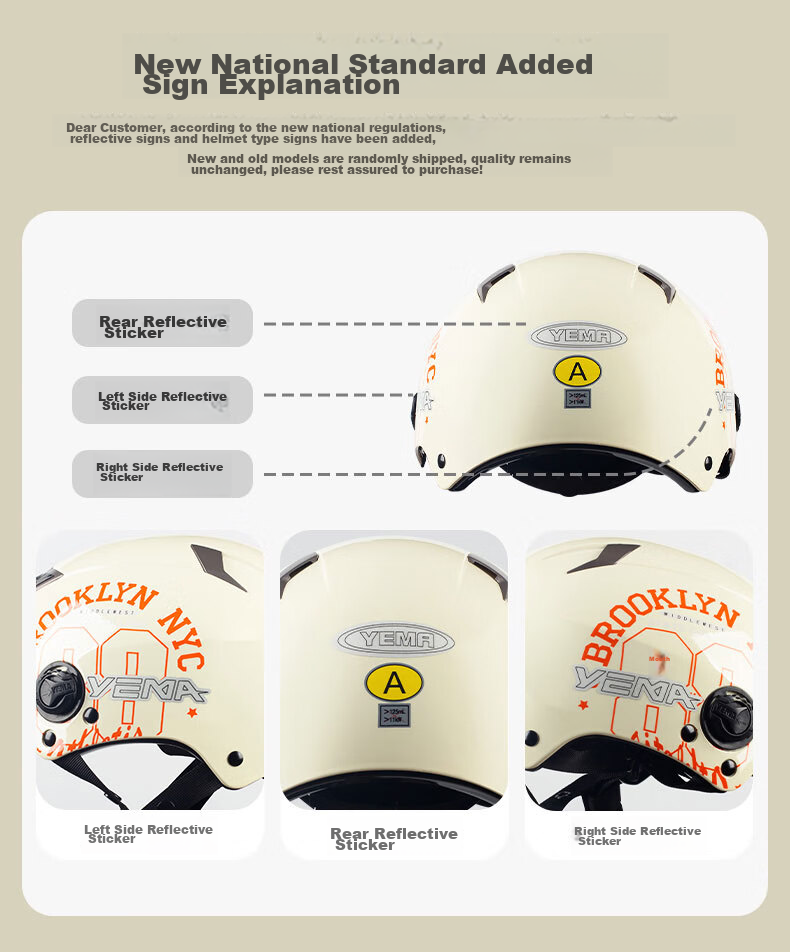 YEMA Helmet for Electric Scooters, Women's 3C Certified, New National Standard, Summer Sun Protection, All-Season Universal, Battery-Powered Scooter Half-Helmet, Men's Safety Helmet, Motorcycle, Ceramic White with Transparent Long Visor 18