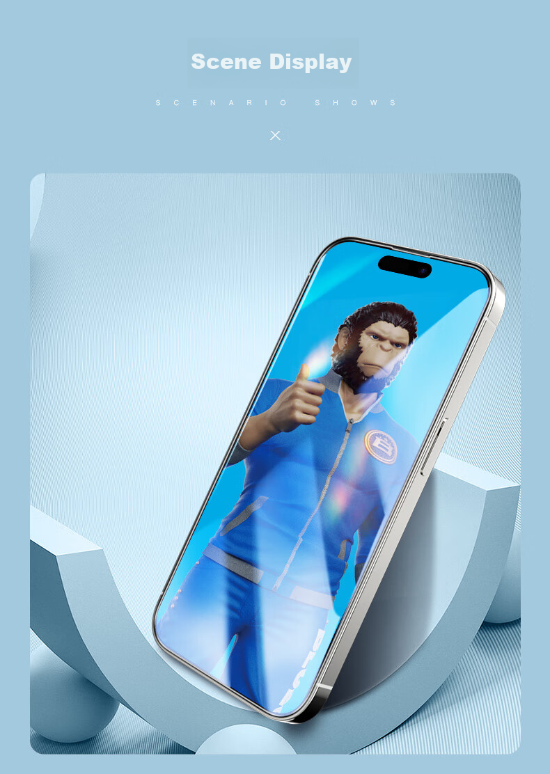 BLUEO Tempered Glass Screen Protector for Apple IPhone 15/14 Pro, Fully Transparent, Full-Screen High-Definition Anti-Drop Protective Film 14