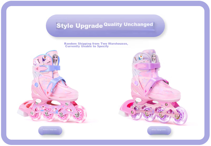 Disney Roller Skates for Children Aged 3-6 Full Light-Up Beginner Set Inline Skates for Girls And Boys with Straight Wheels 1