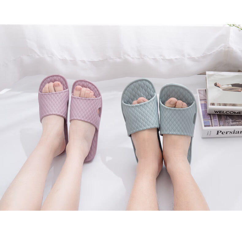 GUOLUOFEI Slippers for Men, Indoor Non-Slip Shower Bathroom Floor Flat Sole Couple Slippers for Women, Pink, Size 36-37 12