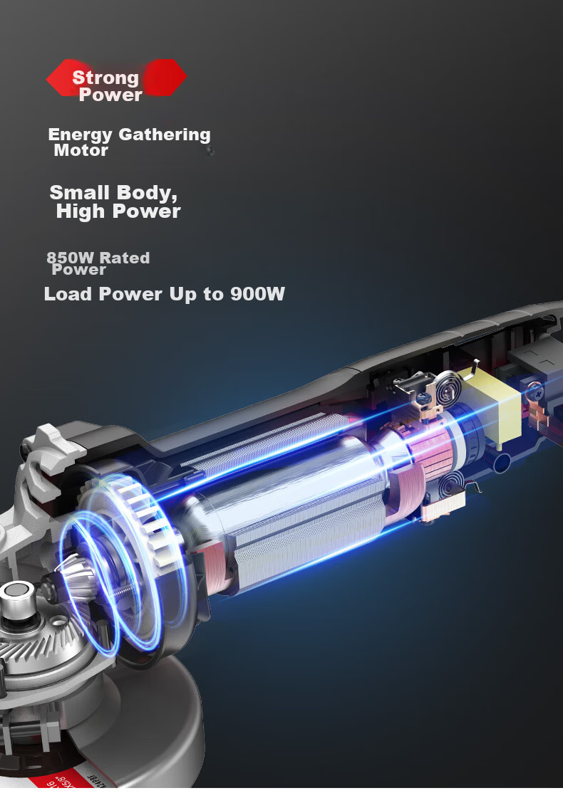 KEN Angle Grinder RS100BK, Household 850W Metal And Stone Grinding Machine, Polishing Machine, Cutting Machine, Grinding Wheel Machine, Rear Switch 4