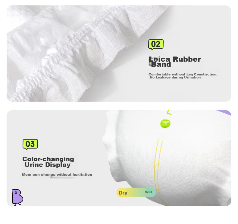 BBG Yuanqi Baobei Series Diapers, M Size, 46 Pieces (5-9kg), Medium Size, Baby Diapers, Ultra-Thin, Soft And Breathable 7