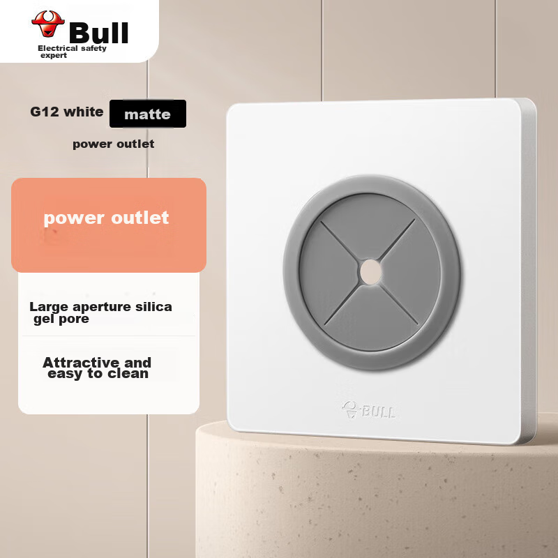 BULL Blank Panel G12 Series, White Board with Wire Hole, Wall Plug-In Hole, Concealing Ugly Cream Style G12B104, Twilight Snow White